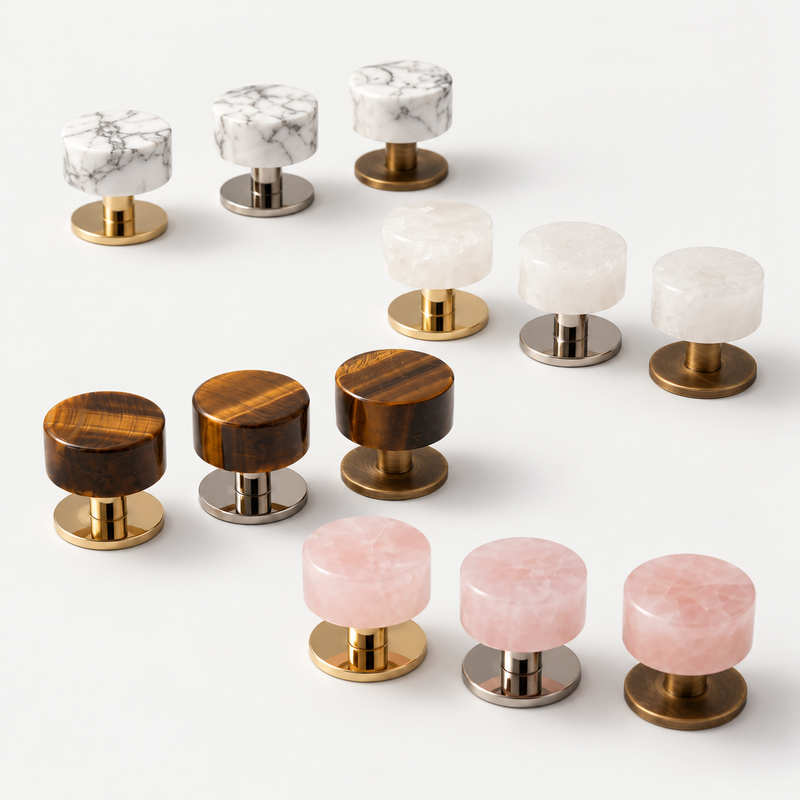 Brass Cabinet Knob with Decorative Inset – FH-C016