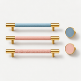 Leather-Wrapped Brass Cabinet Knobs & Pulls – FH-C024