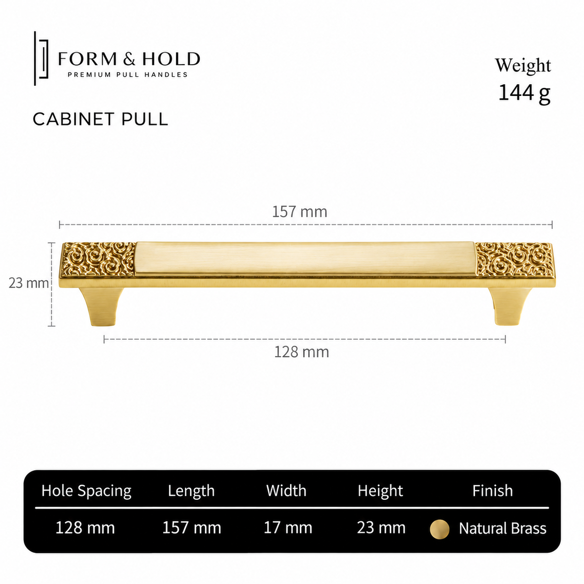 Ornate Solid Brass Cabinet Knobs & Pulls – FH-C013