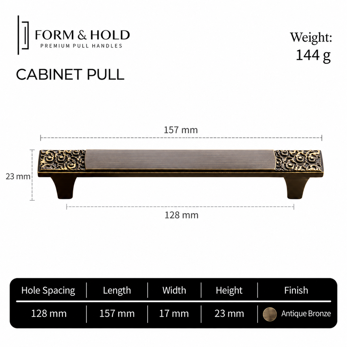 Ornate Solid Brass Cabinet Knobs & Pulls – FH-C013