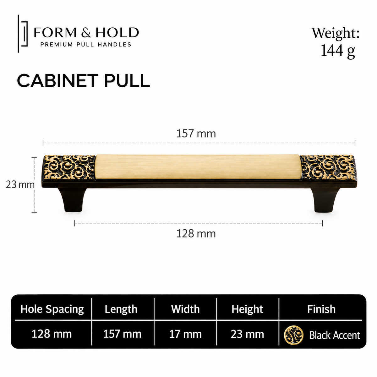 Ornate Solid Brass Cabinet Knobs & Pulls – FH-C013