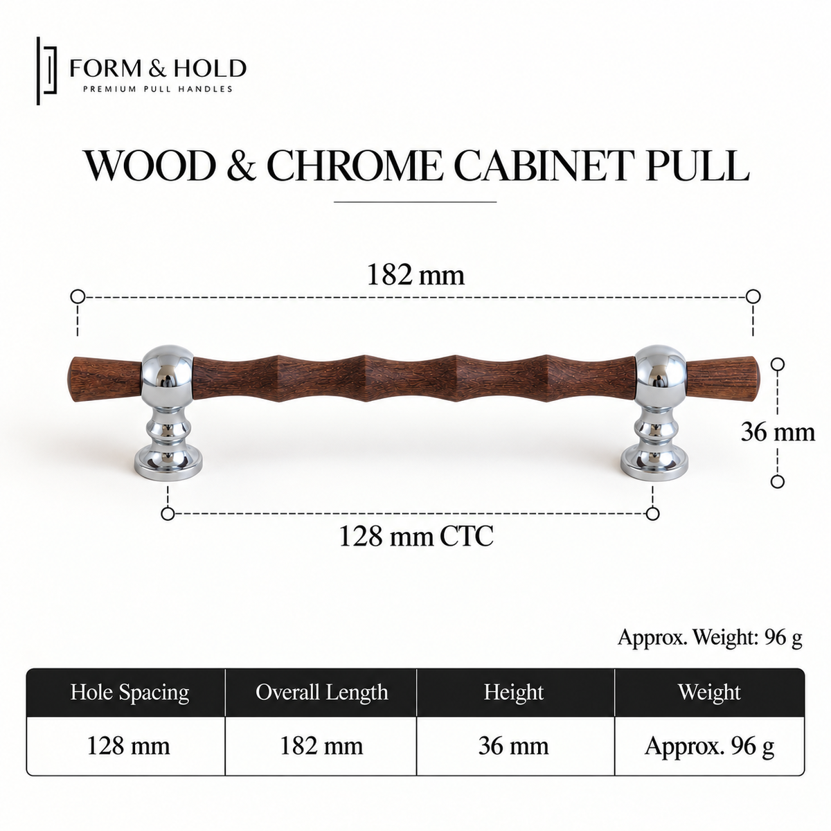 Walnut & Brass Cabinet Knobs & Pulls – FH-C028