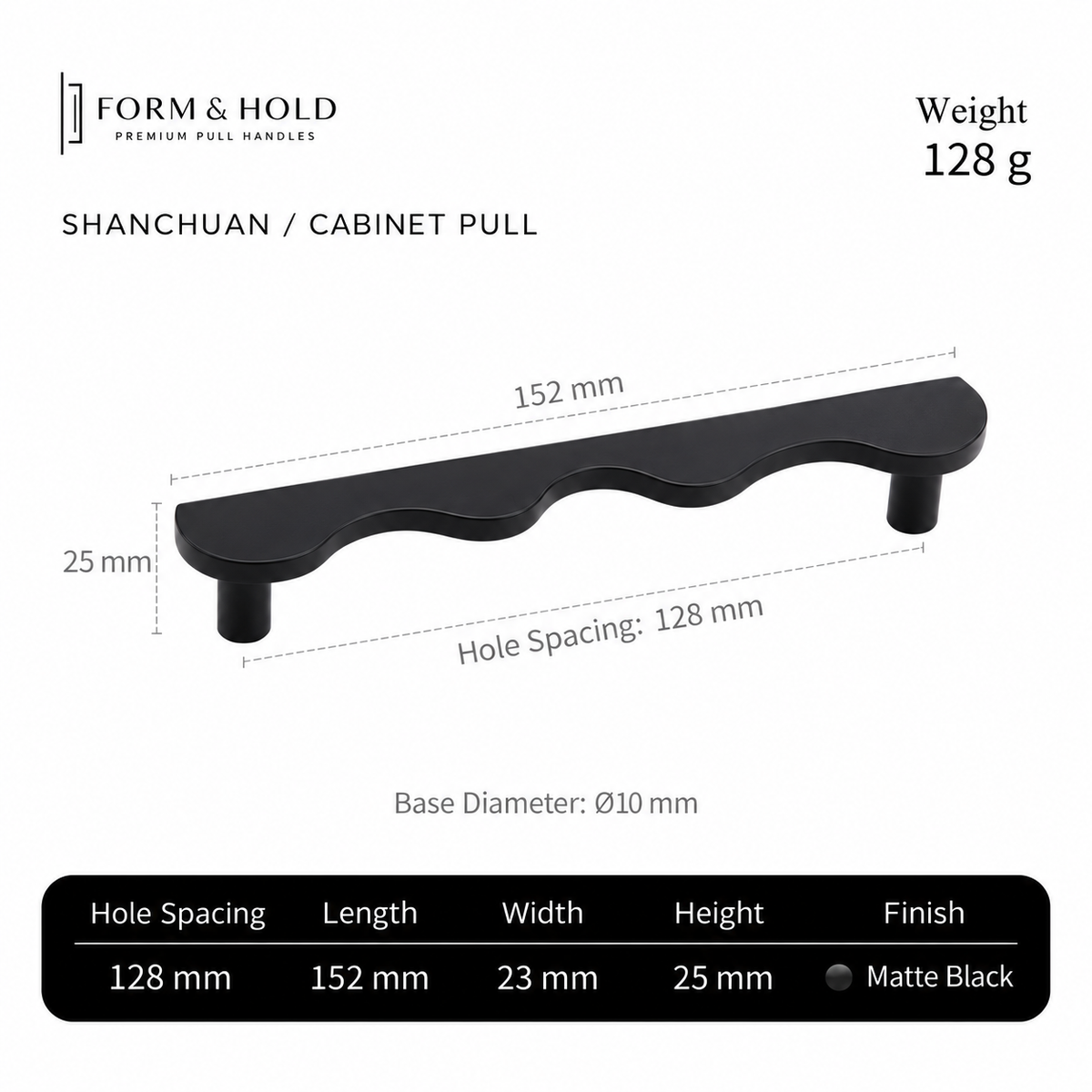 Solid Brass Wave Cabinet Pull – FH-C012