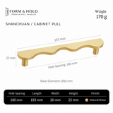 Solid Brass Wave Cabinet Pull – FH-C012