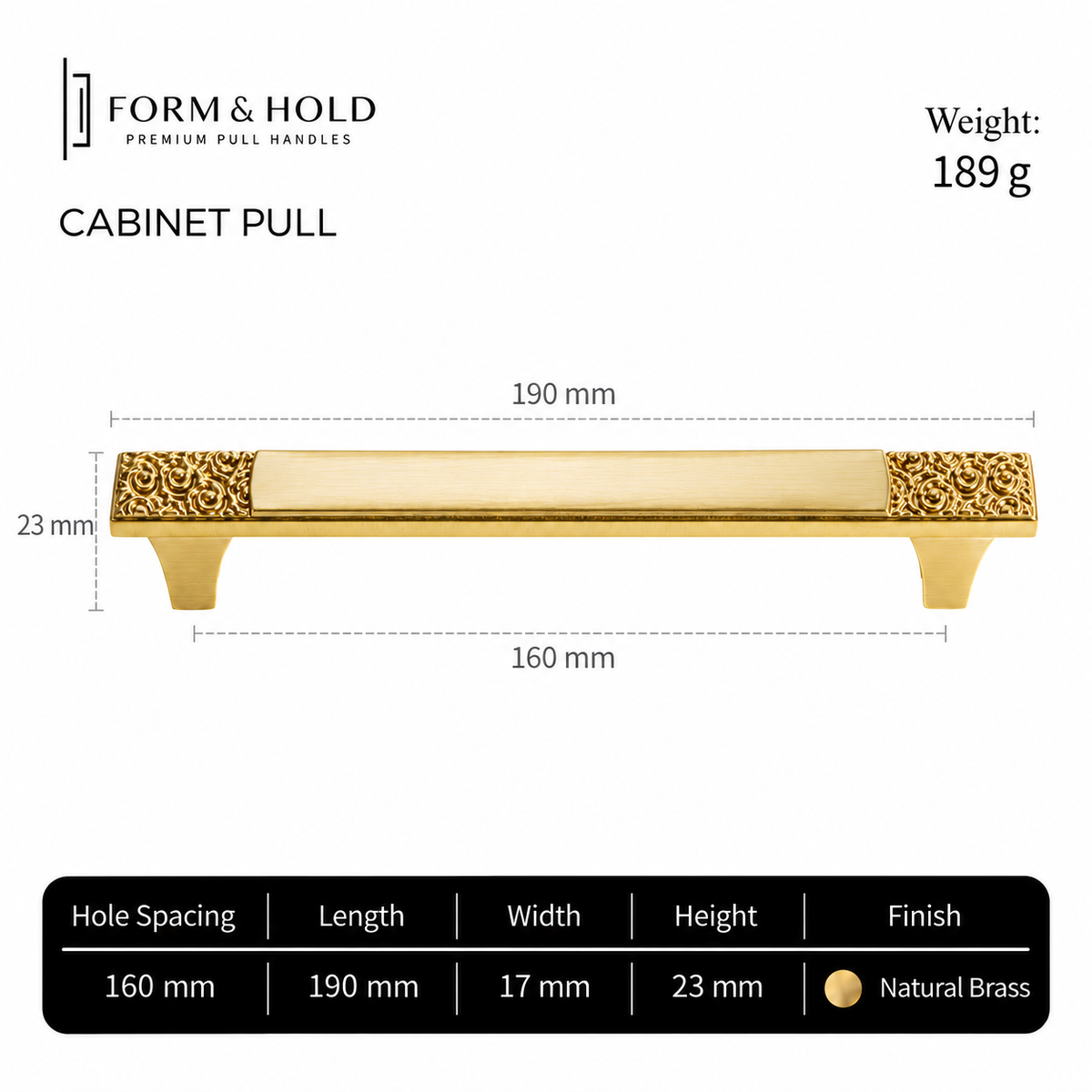 Ornate Solid Brass Cabinet Knobs & Pulls – FH-C013