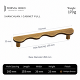 Solid Brass Wave Cabinet Pull – FH-C012