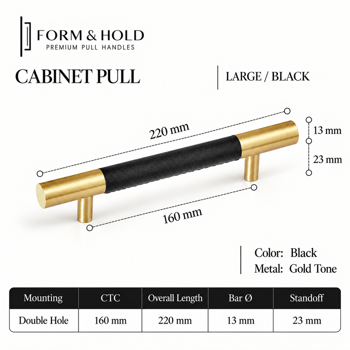 Leather-Wrapped Brass Cabinet Knobs & Pulls – FH-C024
