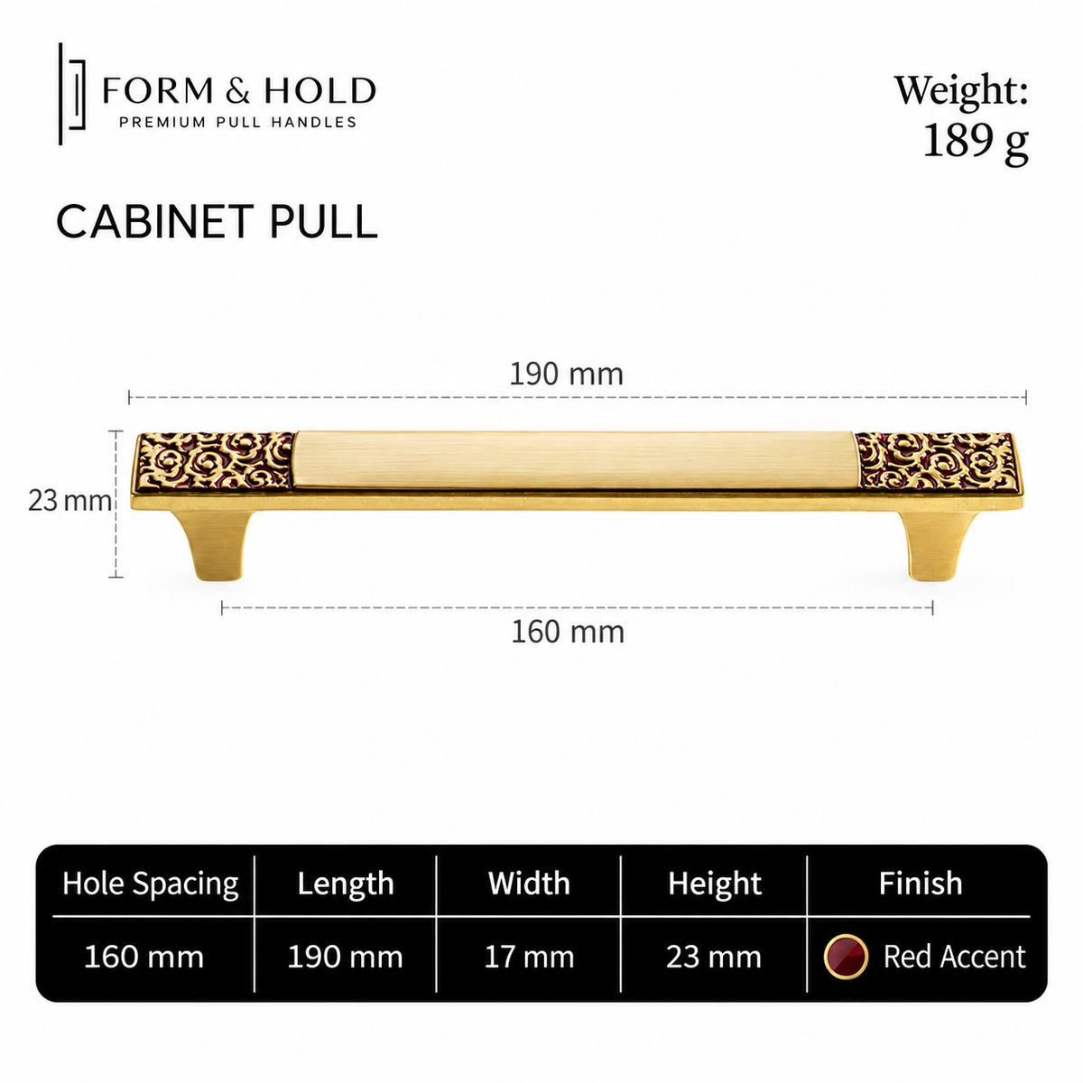 Ornate Solid Brass Cabinet Knobs & Pulls – FH-C013