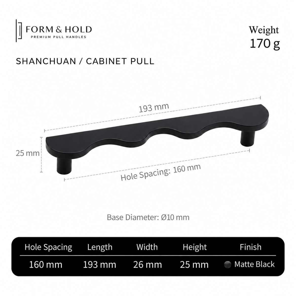 Solid Brass Wave Cabinet Pull – FH-C012