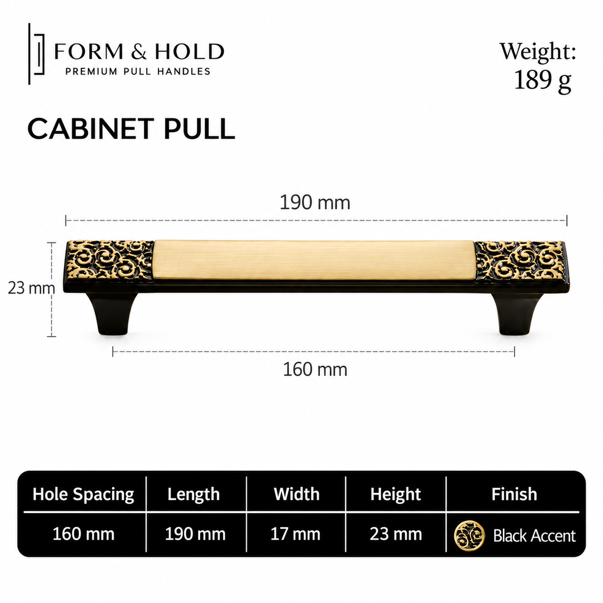 Ornate Solid Brass Cabinet Knobs & Pulls – FH-C013