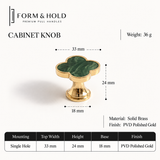 Brass & Resin Quatrefoil Cabinet Knob – FH-C015