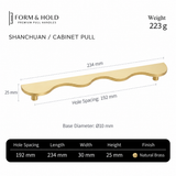Solid Brass Wave Cabinet Pull – FH-C012