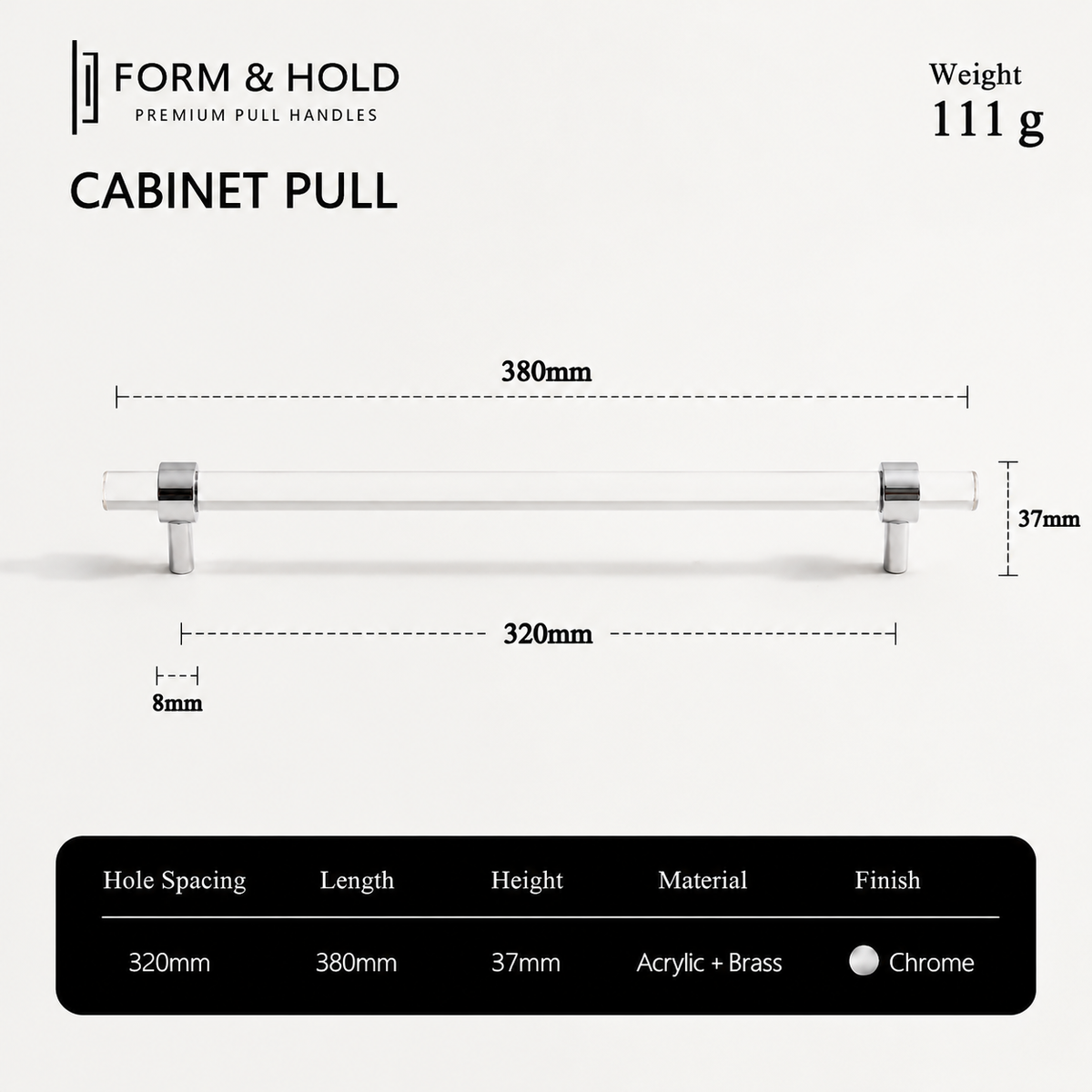 Acrylic & Brass Cabinet Knobs & Pulls – FH-C022