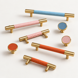 Leather-Wrapped Brass Cabinet Knobs & Pulls – FH-C024