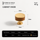 Flat Round Brass Cabinet Knob with Decorative Band – FH-C023
