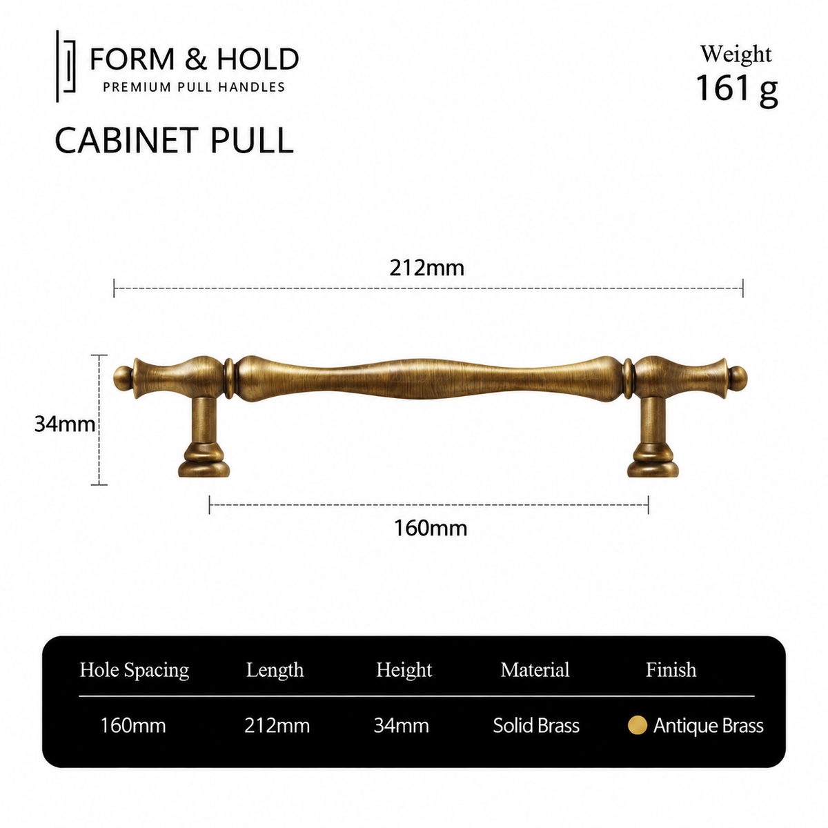 Classic Solid Brass Cabinet Knobs & Pulls – FH-C003