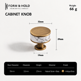 Flat Round Brass Cabinet Knob with Decorative Band – FH-C023