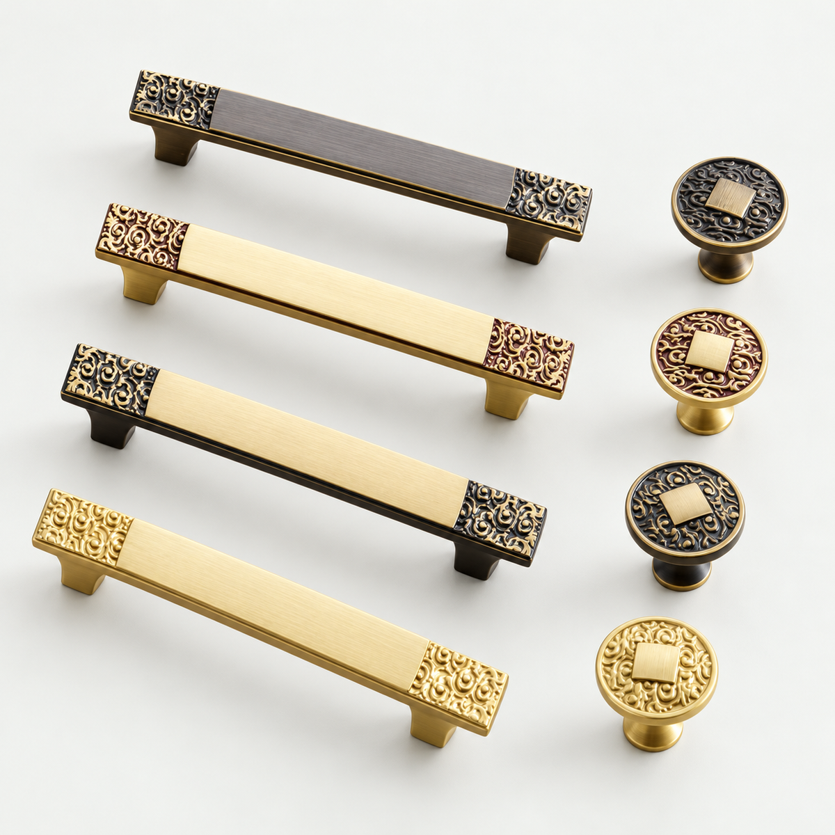 Ornate Solid Brass Cabinet Knobs & Pulls – FH-C013