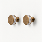 Flat Round Brass Cabinet Knob with Decorative Band – FH-C023