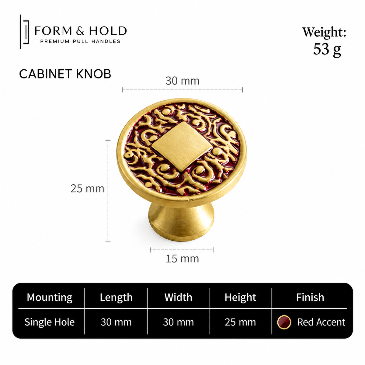 Ornate Solid Brass Cabinet Knobs & Pulls – FH-C013