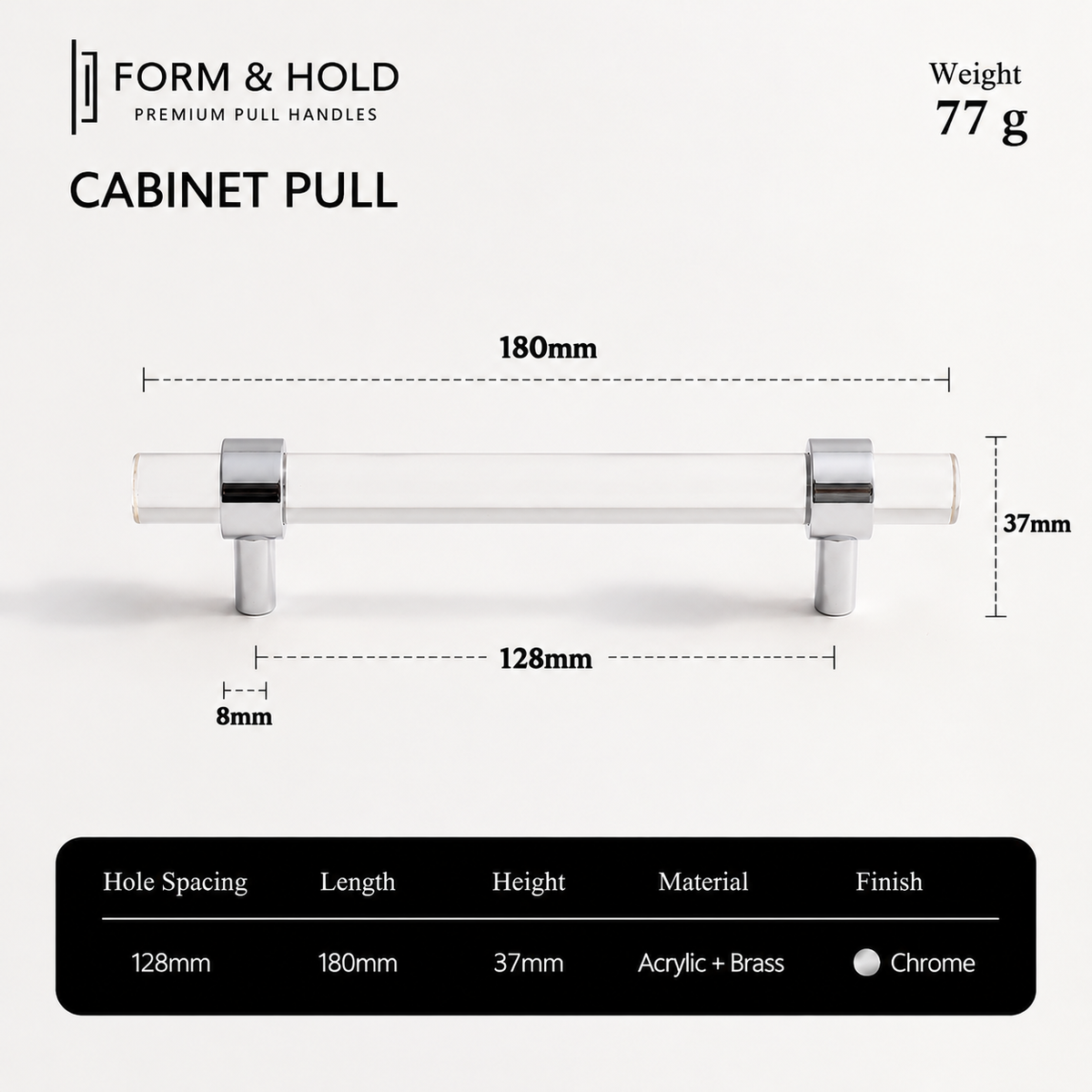 Acrylic & Brass Cabinet Knobs & Pulls – FH-C022