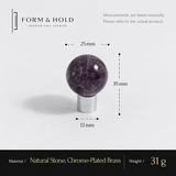 Crystal Sphere Cabinet Knob with Cylindrical Brass Base – FH-C018