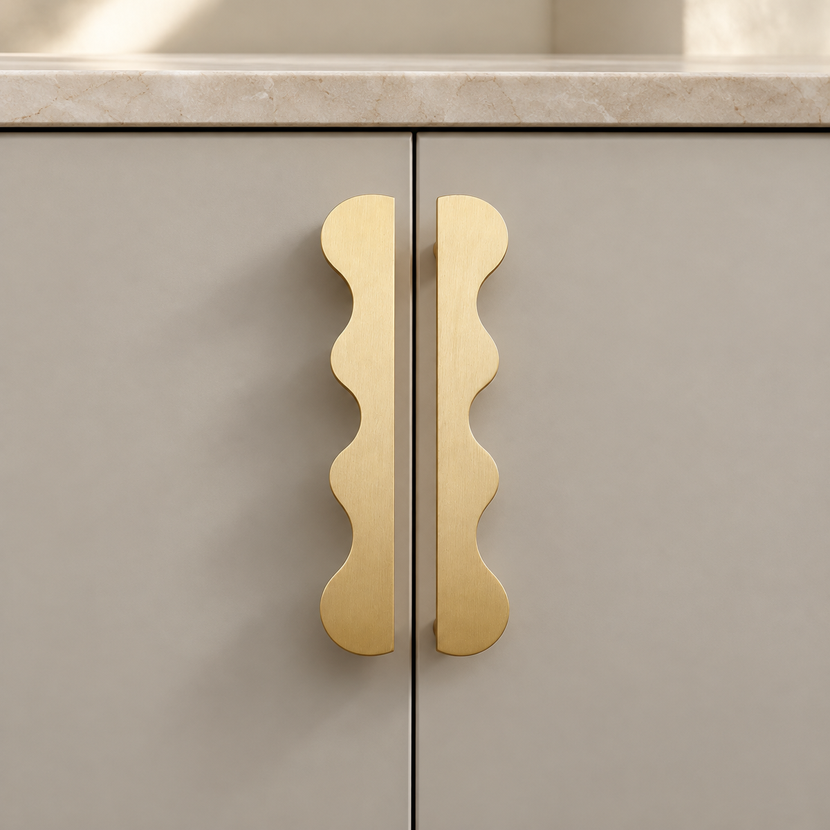 Solid Brass Wave Cabinet Pull – FH-C012