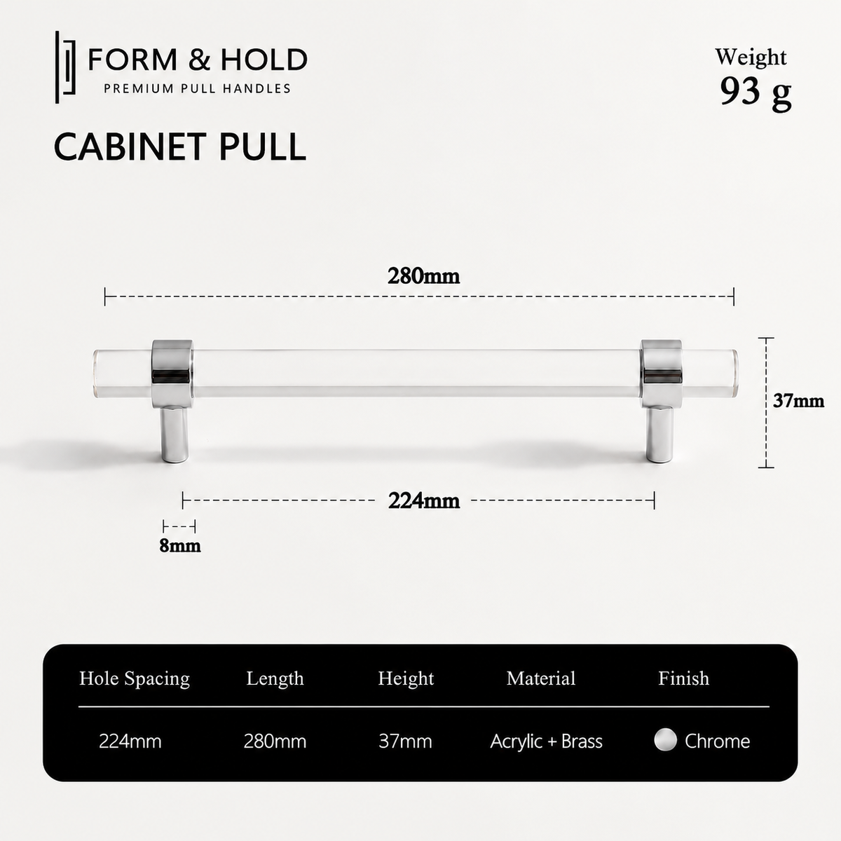 Acrylic & Brass Cabinet Knobs & Pulls – FH-C022