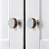 Flat Round Brass Cabinet Knob with Decorative Band – FH-C023
