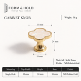 Brass & Resin Quatrefoil Cabinet Knob – FH-C015