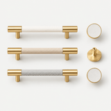 Leather-Wrapped Brass Cabinet Knobs & Pulls – FH-C024