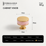 Flat Round Brass Cabinet Knob with Decorative Band – FH-C023
