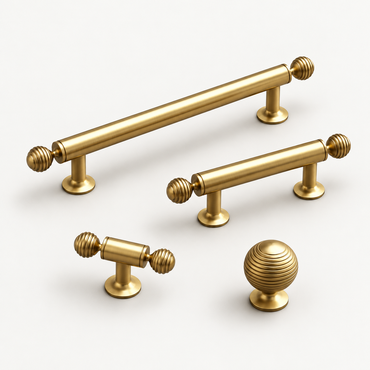 Ribbed Sphere Solid Brass Cabinet Knobs & Pulls – FH-C011