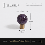 Crystal Sphere Cabinet Knob with Cylindrical Brass Base – FH-C018