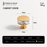 Flat Round Brass Cabinet Knob with Decorative Band – FH-C023