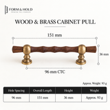 Walnut & Brass Cabinet Knobs & Pulls – FH-C028