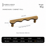Solid Brass Wave Cabinet Pull – FH-C012