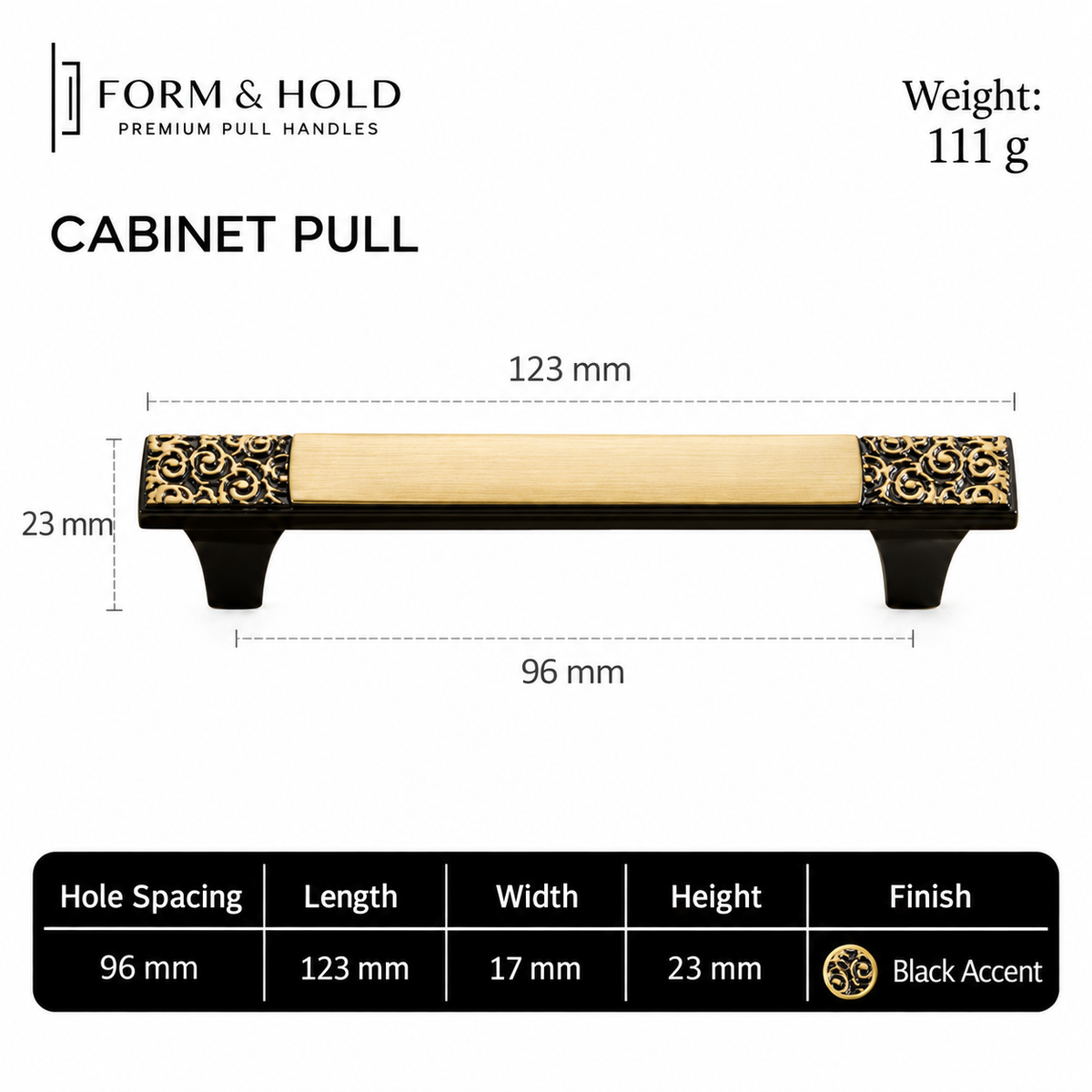 Ornate Solid Brass Cabinet Knobs & Pulls – FH-C013