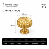 Solid Brass Fluted Flower Cabinet Knob – FH-C010