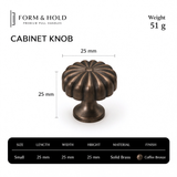 Solid Brass Fluted Flower Cabinet Knob – FH-C010