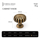 Solid Brass Fluted Flower Cabinet Knob – FH-C010