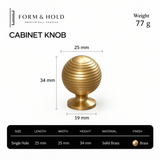 Ribbed Sphere Solid Brass Cabinet Knobs & Pulls – FH-C011