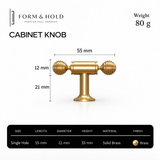 Ribbed Sphere Solid Brass Cabinet Knobs & Pulls – FH-C011
