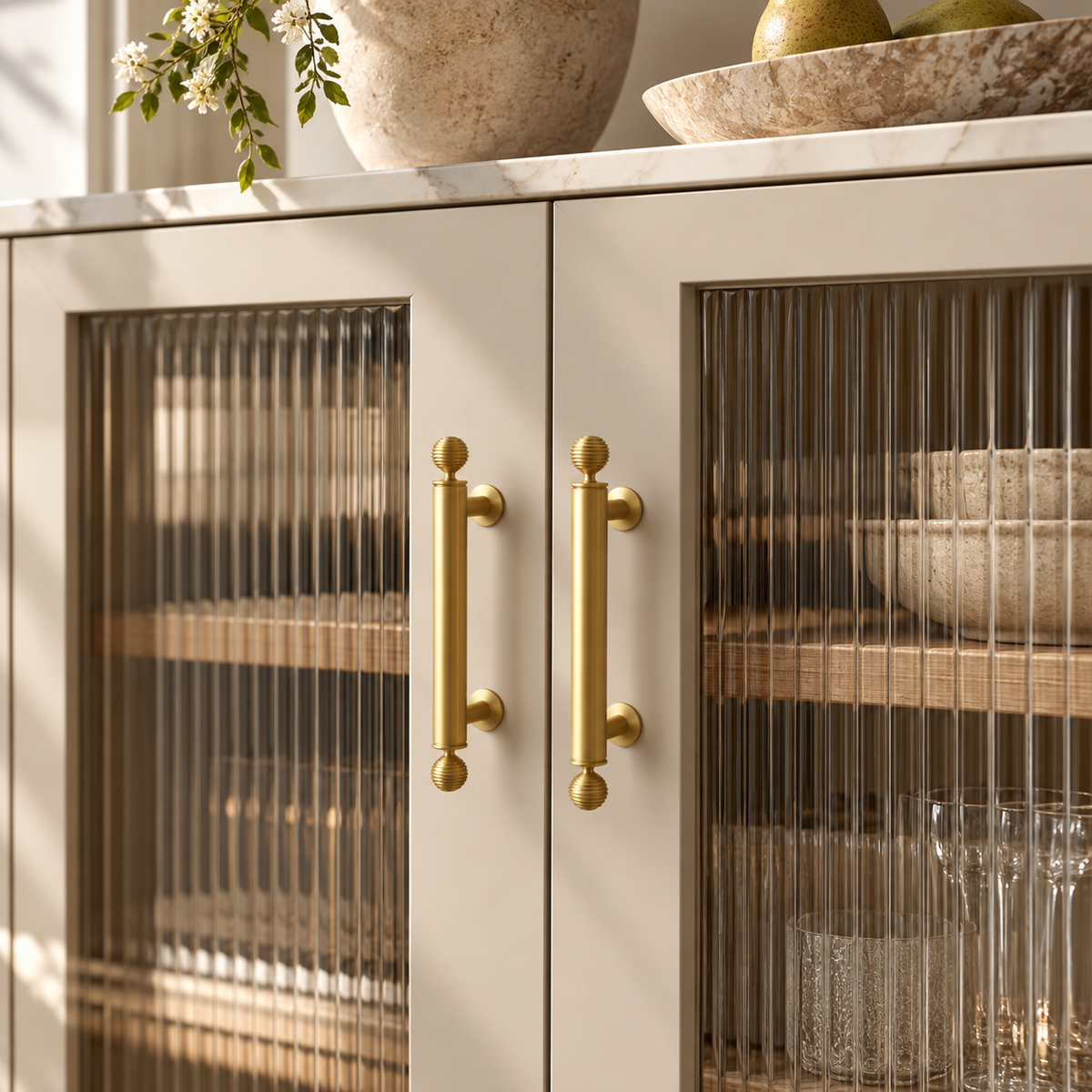Ribbed Sphere Solid Brass Cabinet Knobs & Pulls – FH-C011