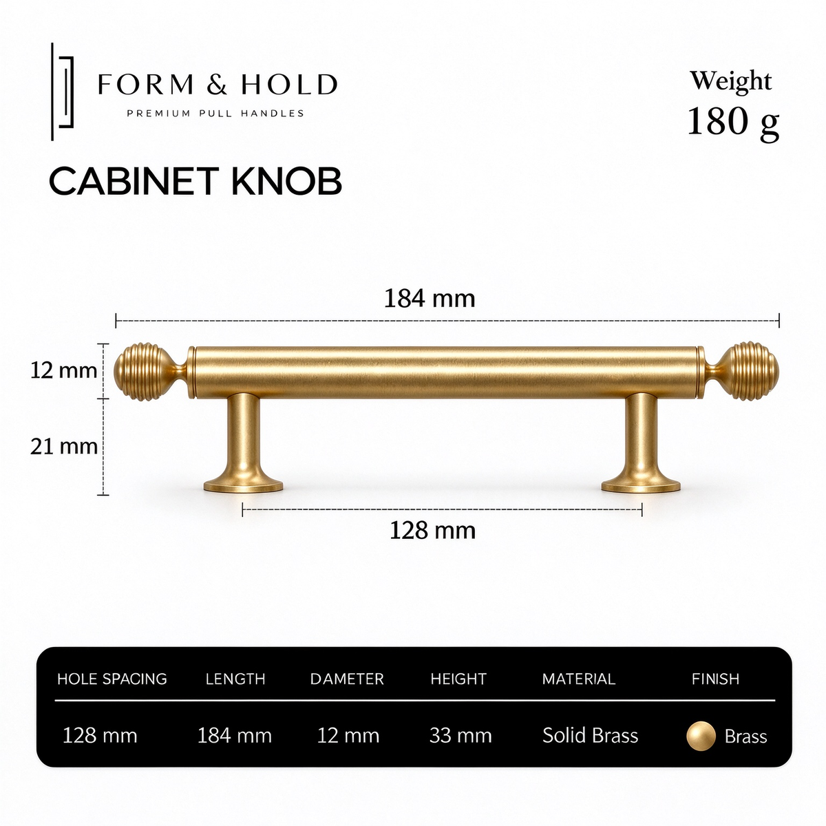 Ribbed Sphere Solid Brass Cabinet Knobs & Pulls – FH-C011