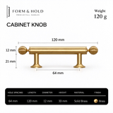 Ribbed Sphere Solid Brass Cabinet Knobs & Pulls – FH-C011