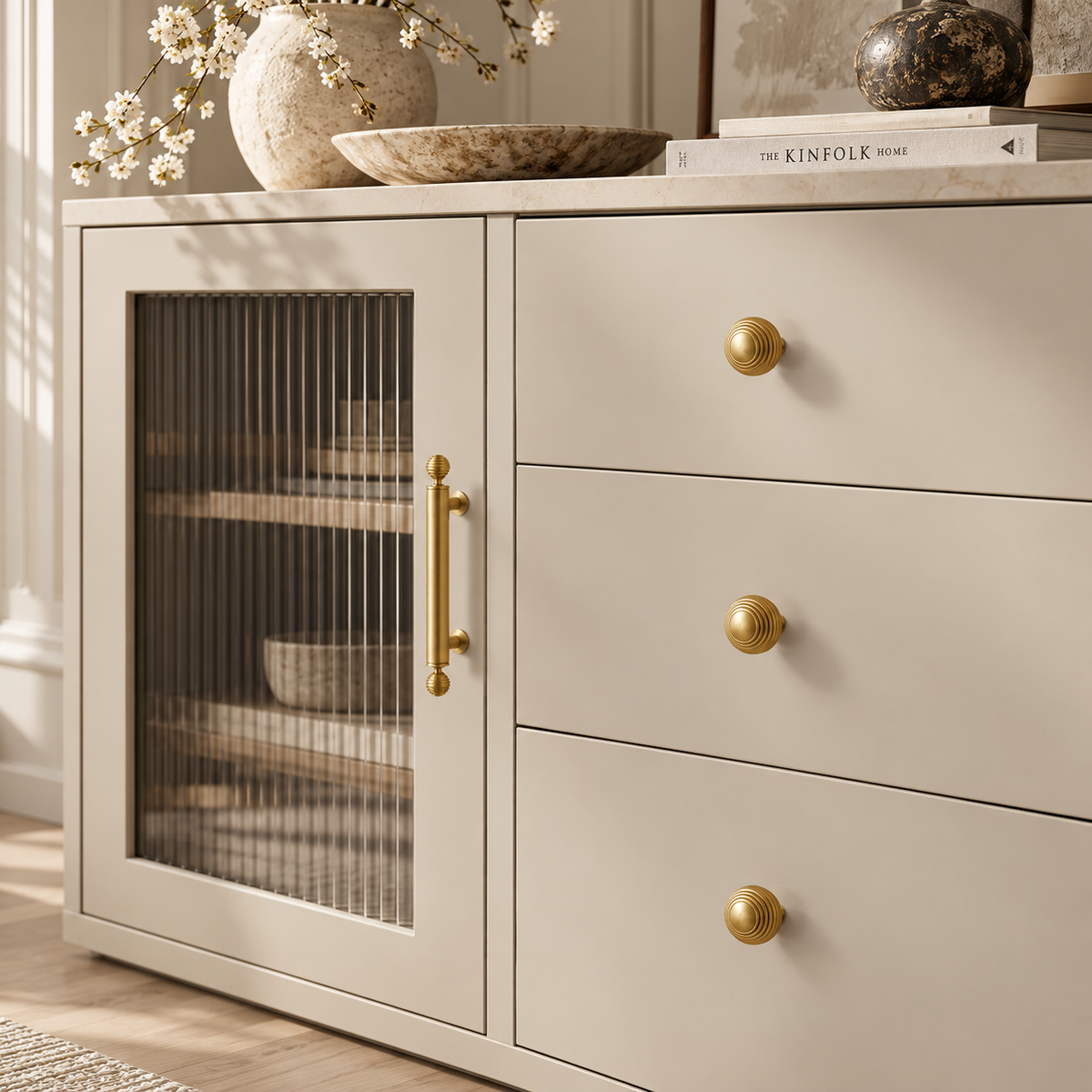 Ribbed Sphere Solid Brass Cabinet Knobs & Pulls – FH-C011