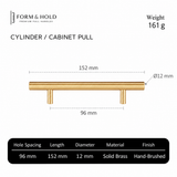 Solid Brass Cylindrical Cabinet Pull – FH-C001