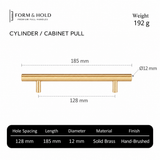 Solid Brass Cylindrical Cabinet Pull – FH-C001