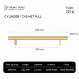 Solid Brass Cylindrical Cabinet Pull – FH-C001